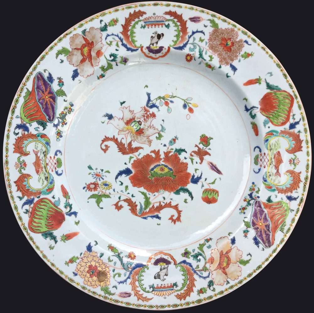 chinese export porcelain qianlong pompadour famille rose