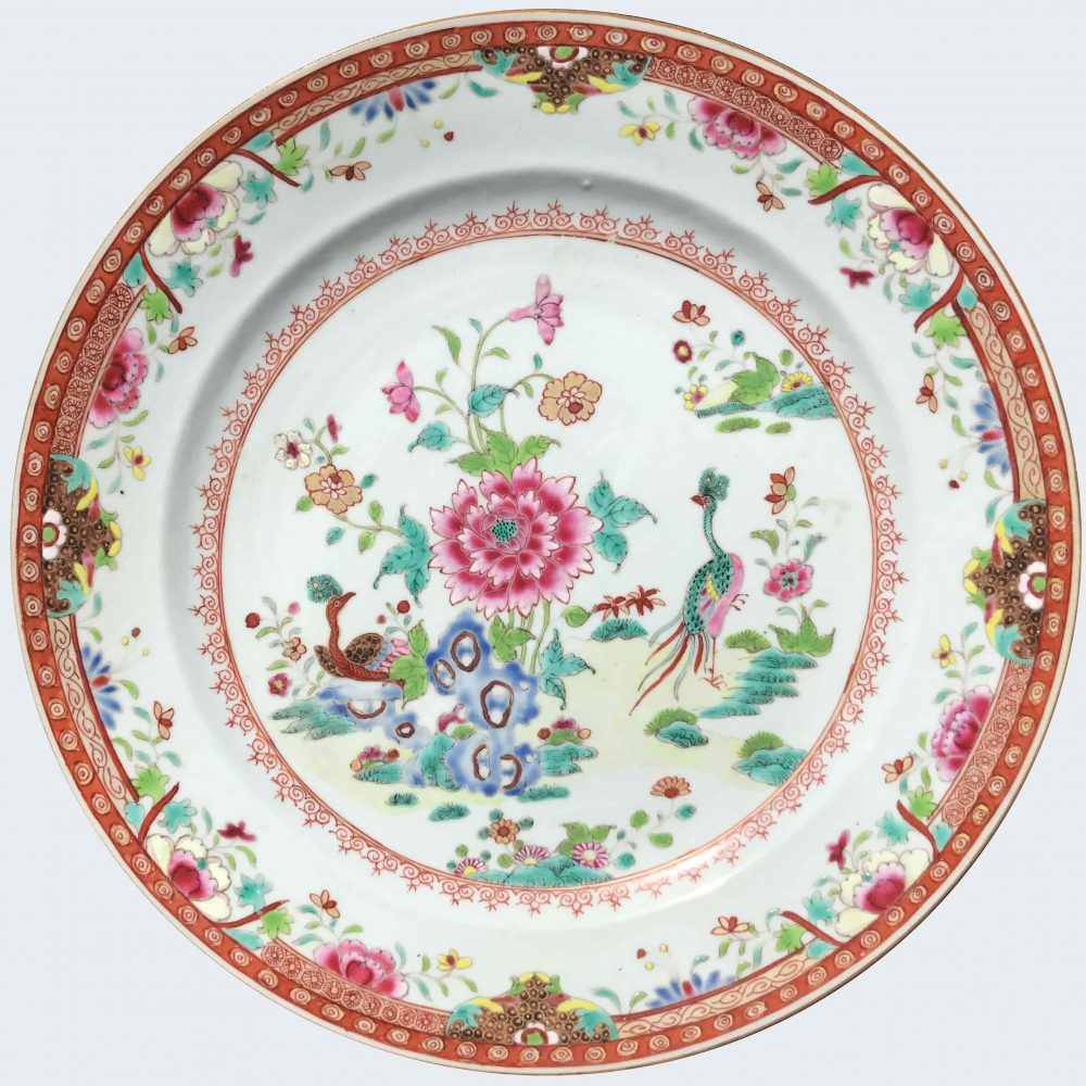 chinese export porcelain qianlong peacocks famille rose