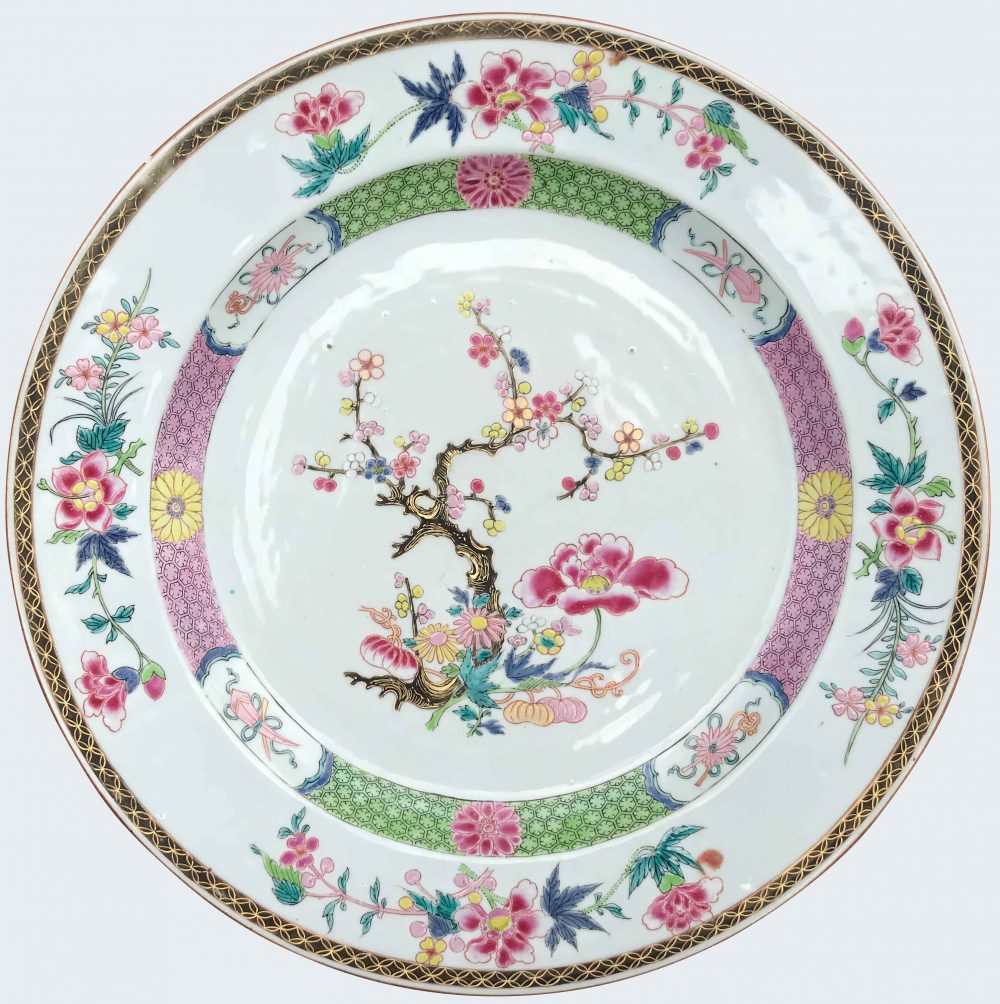 Chinese Famille Rose Dish Prunus Yongzheng Period