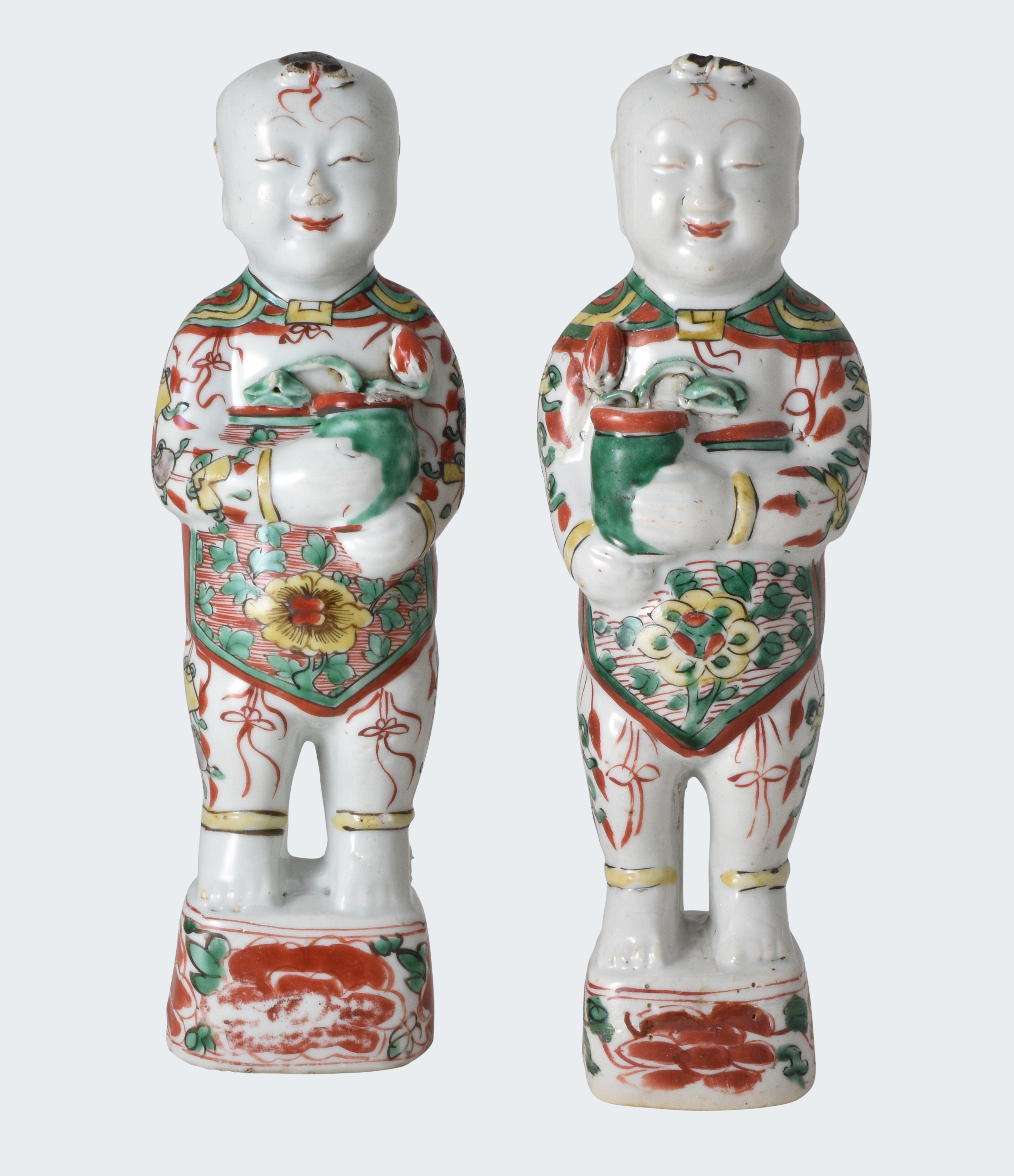 pair of Chinese famille verte hoho Kangxi period